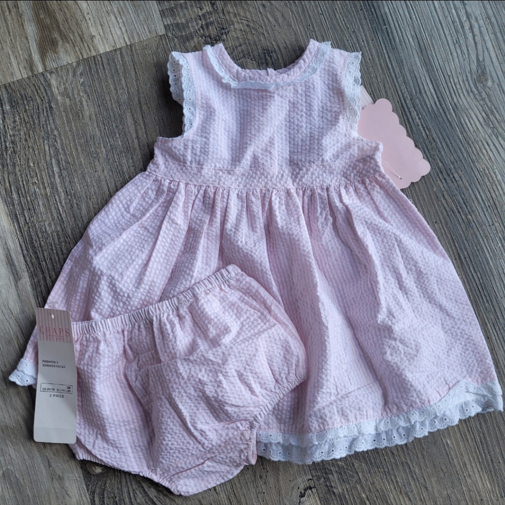 Seersucker Pink & White Dress